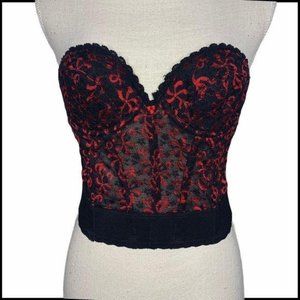 Vintage 60s JC Penney Lace Open Back Bustier 36A